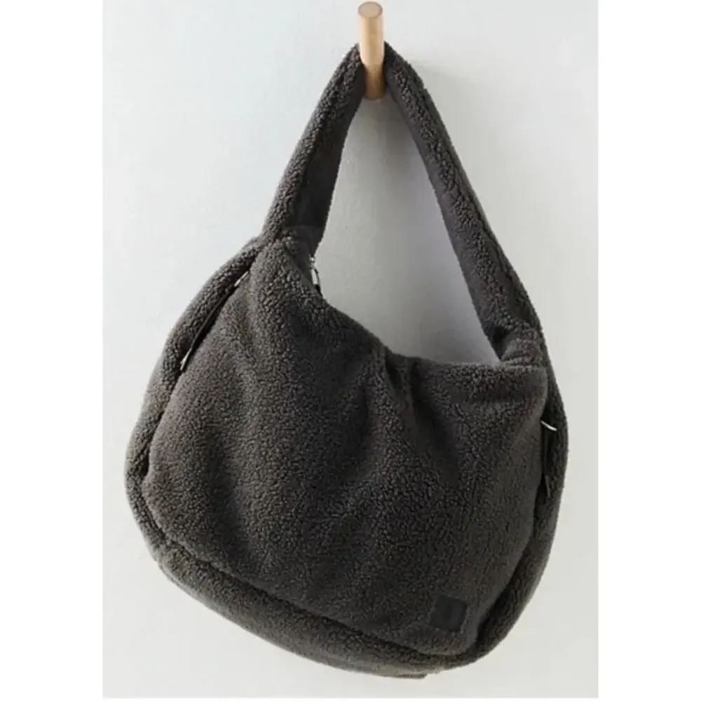 Free People Movement Carryall Sherpa Tote Purse Charcoal